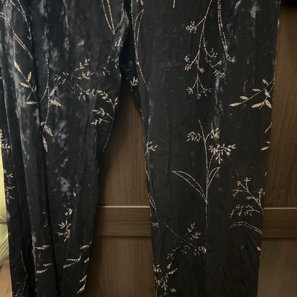 Blue Velvet Pants and Crop Top - Picture 2 of 3